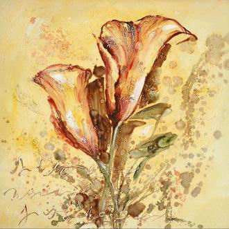 Textured Flowers oil painting